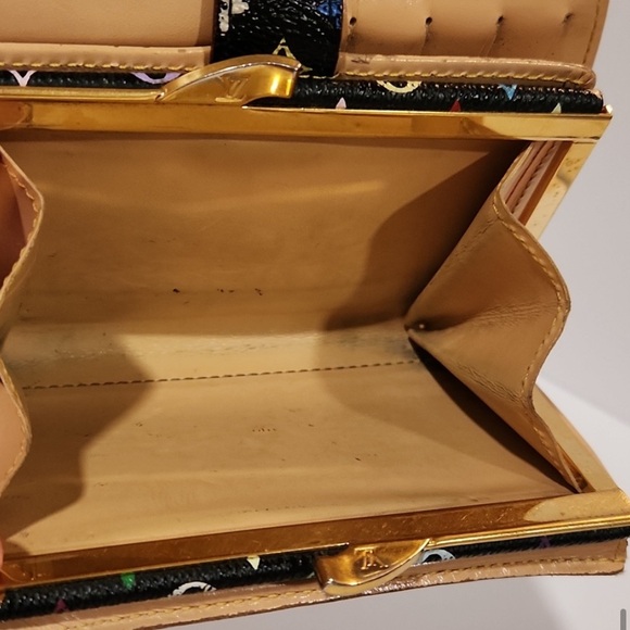 🩷 Murakami Porte-Monnaie Viennois French Kisslock Wallet Black Multicolore LV - Picture 8 of 11